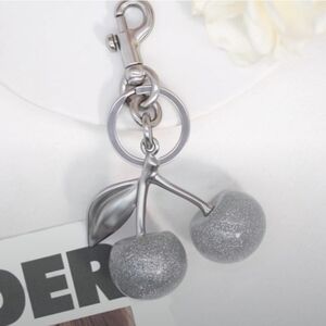 Cherry 🍒 Keychain-Bag Charm (Gunmetal- Glitter 🩶)